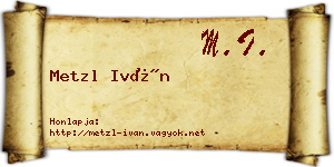 Metzl Iván névjegykártya