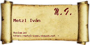 Metzl Iván névjegykártya